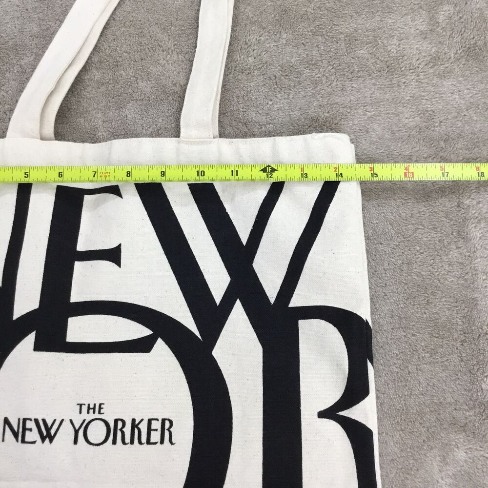 THE NEW YORKER Magazine Bag Classic Cotton Canvas Tote Handle Shoulder Natural - Picture 3 of 5